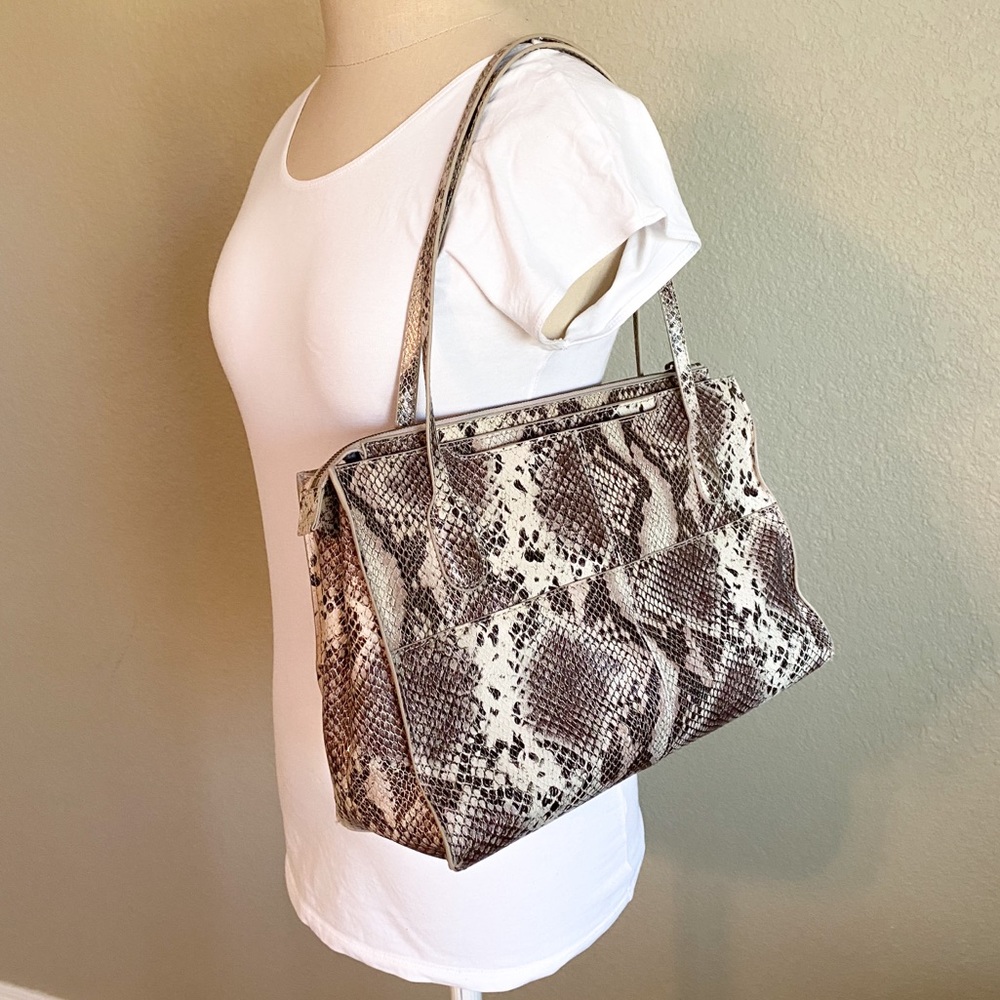 HOBO faux snakeskin shoulder bag + travel kit